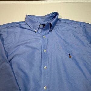 Ralph Lauren Performance Light Blue Button-Down Dress Shirt, Men’s Size 2XB